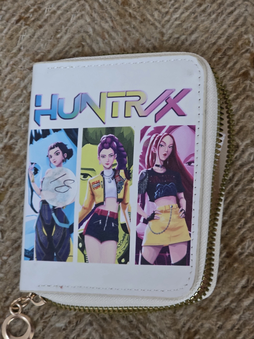 HUNTRIX Girls Zip Wallet in White with Multicolor Character Print